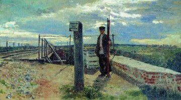 guardia ferroviaria hotkovo 1882 Ilya Repin Pinturas al óleo